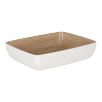 Zicco Melamine Echo Rectangular Bowl - White/Birch