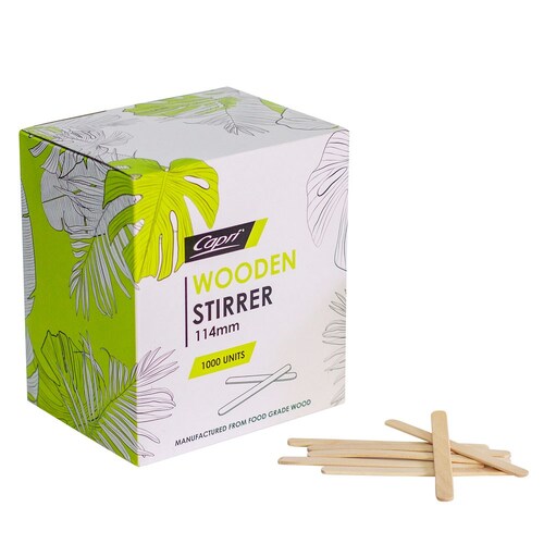 Capri Wooden Stirrers 114mm Ctn 1000